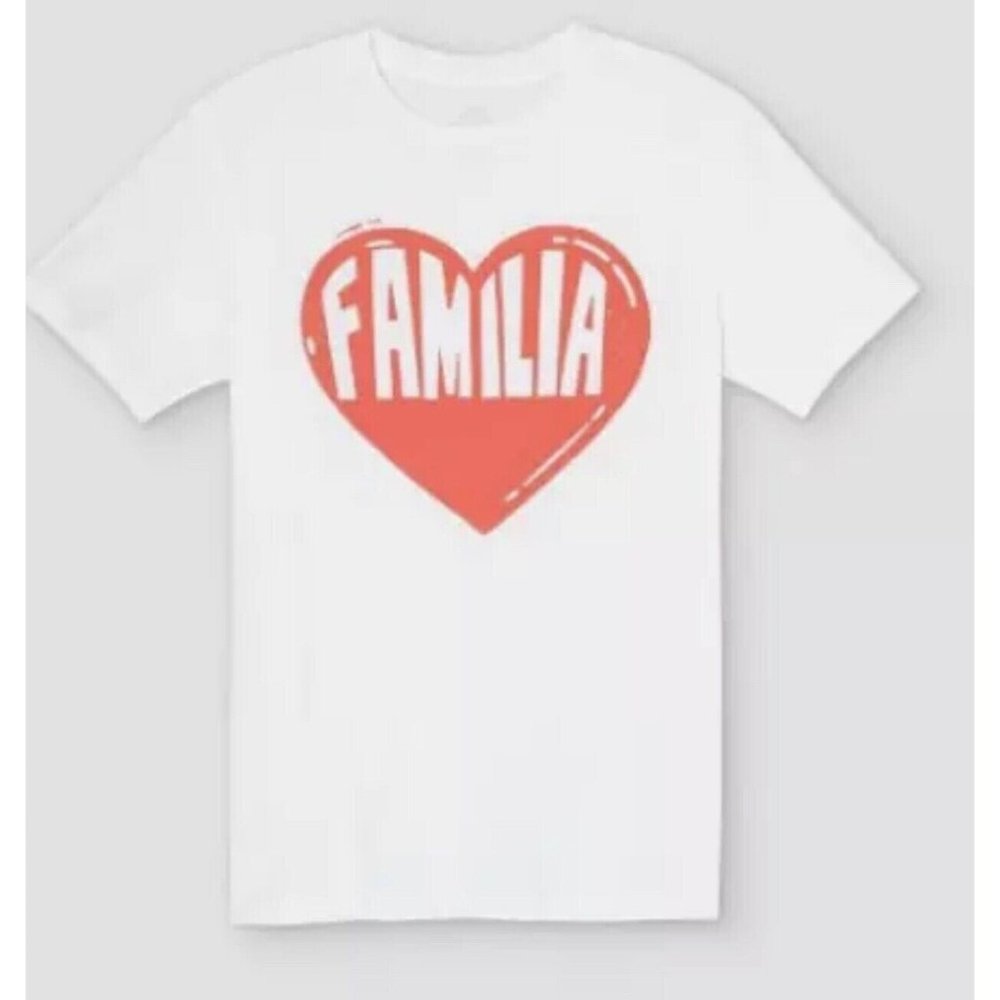 Latino Heritage Adult M Gender Inclusive Familia Short Sleeve White T-Shirt